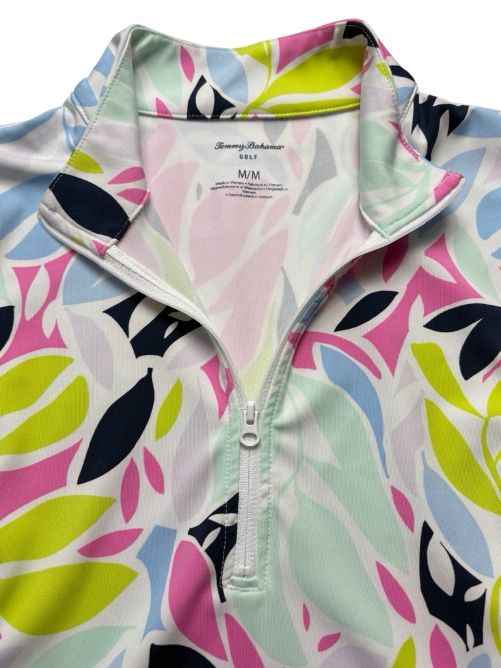 Tommy Bahama Golf Women's IslandZone 1/4 Zip Floral Leaf Performance Pullover M - Picture 3 of 9
